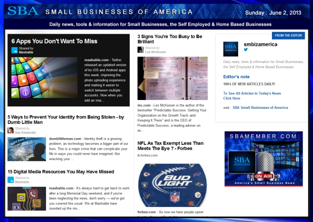 SBA Small Businesses of America 060213 News #smbiz #smallbiz #entrepreneur
