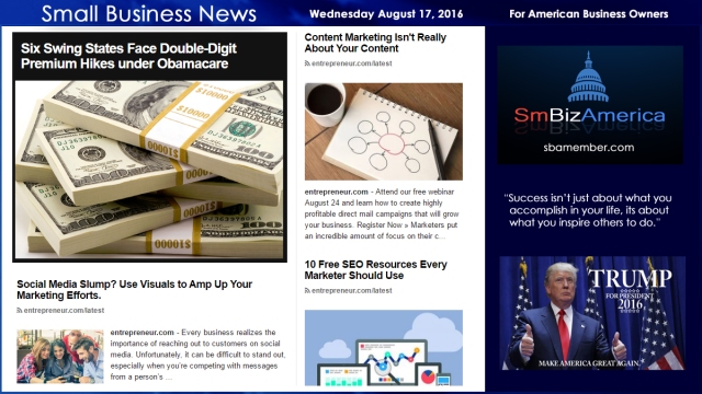 Small Business News Wednesday August 17 2016