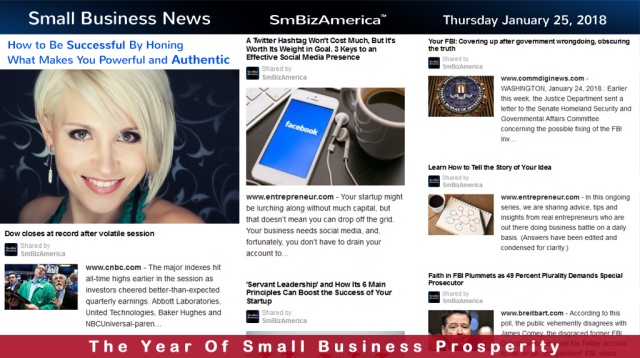 Small Business News Thursday 1-25-18 | SmBizAmerica